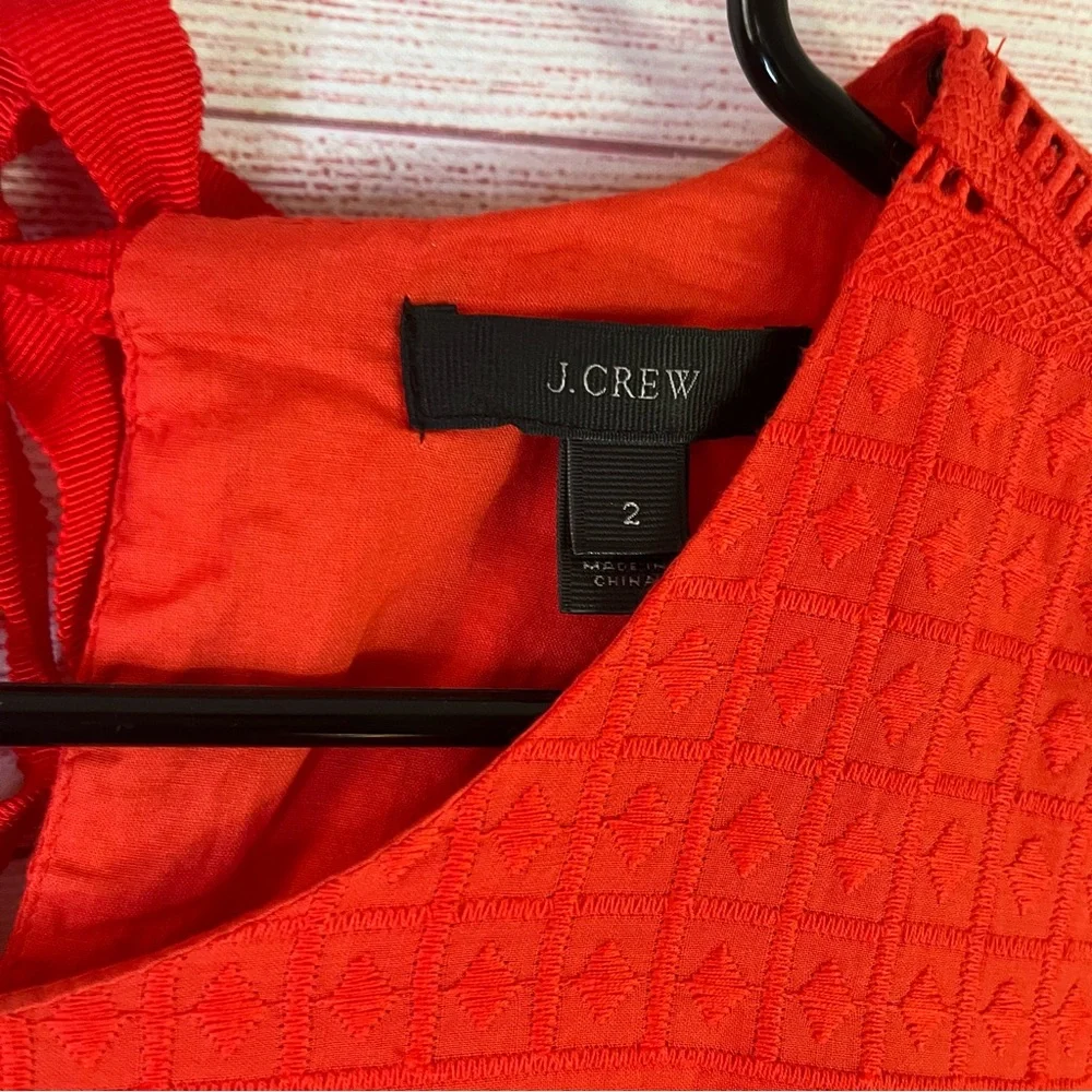 J.Crew Red Eyelet Dress‎ Size 2